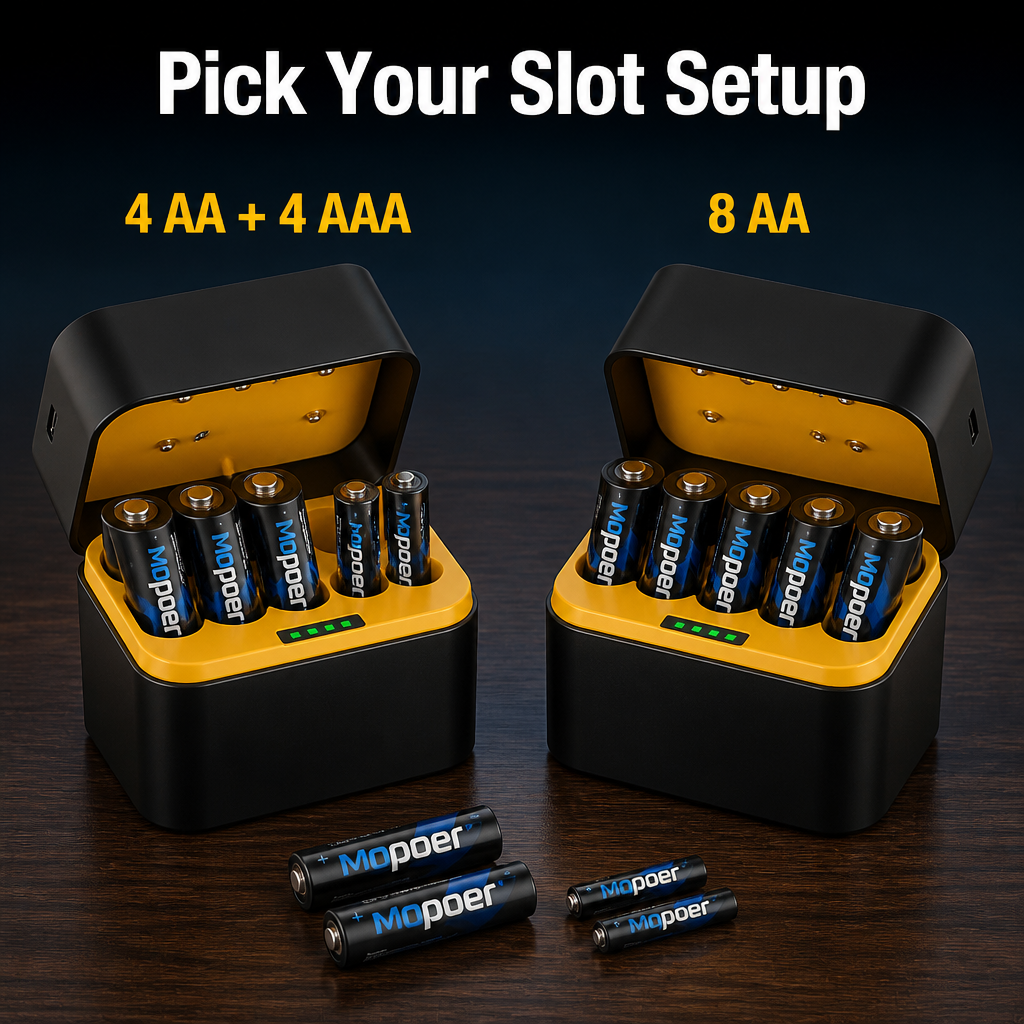 FlashPulse™ — Recharge AA & AAA Batteries to Full 1.5V Power in 2.5 Hours