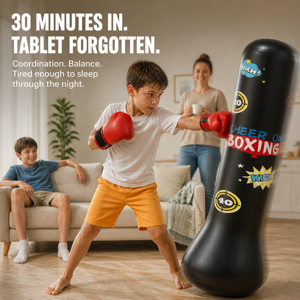 BounceBattler™ — Drain Wild Kid Energy Indoors Without Handing Over A Screen