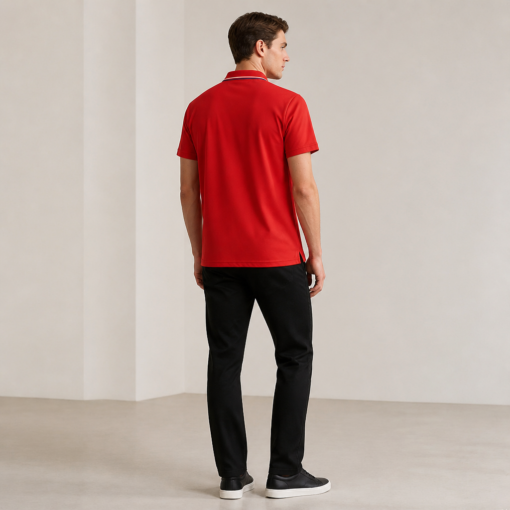 ValorCore™ – Wrinkle-Free Classic Polo Shirt Set with Signature Striped Collar