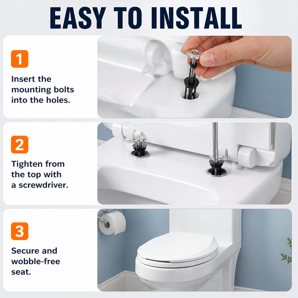 TiteLock™ Stainless Mounting Screws — Lock In Rock-Solid Toilet Seat Stability Every Time You Sit