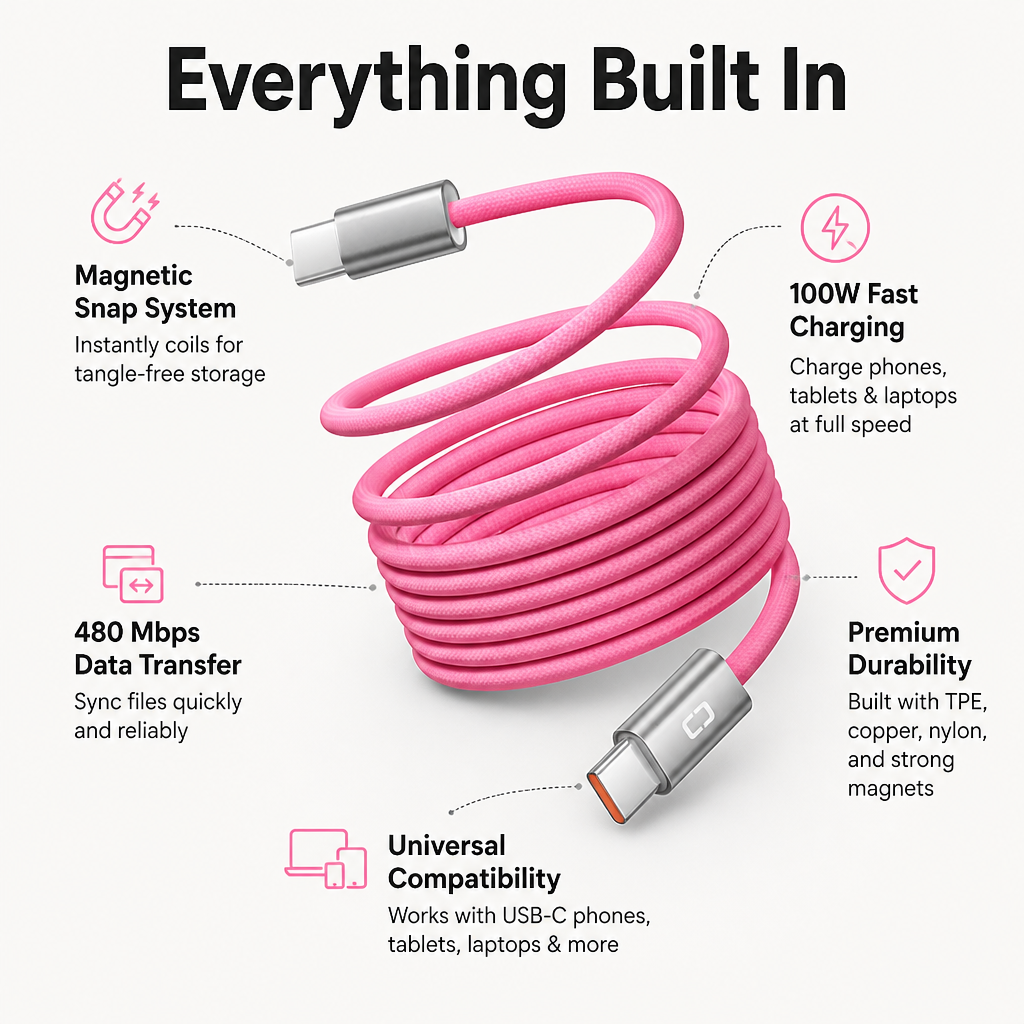 AeroMag™ — Charge Faster, Stay Tangle-Free, and Own Your Space Instantly