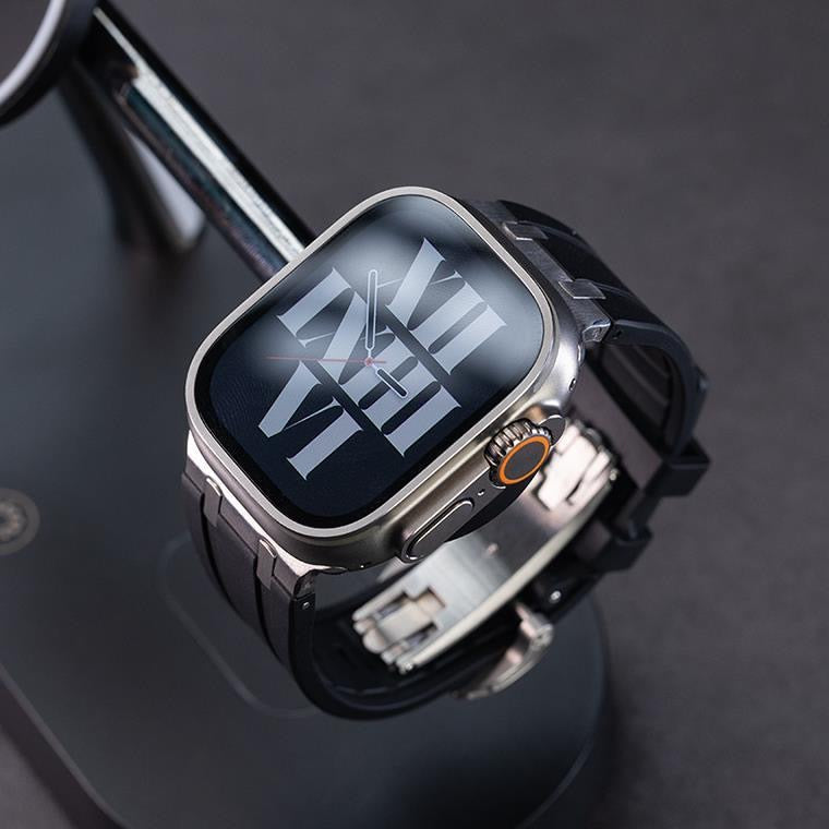Thick Silicone Strap with Titanium Connector for Apple Watch