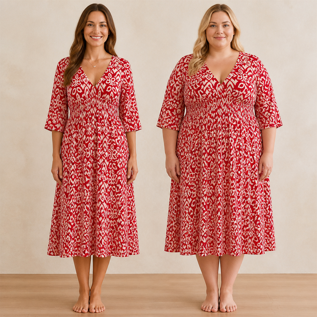 CelestialAura™ Floral V-Neck Dress — Flaunt Your Curves with Effortless Elegance and All-Day Comfort