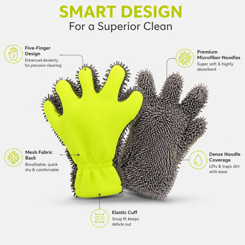 VeloClean™ Gloves — Take Command of Every Curve with Effortless, Showroom-Ready Shine