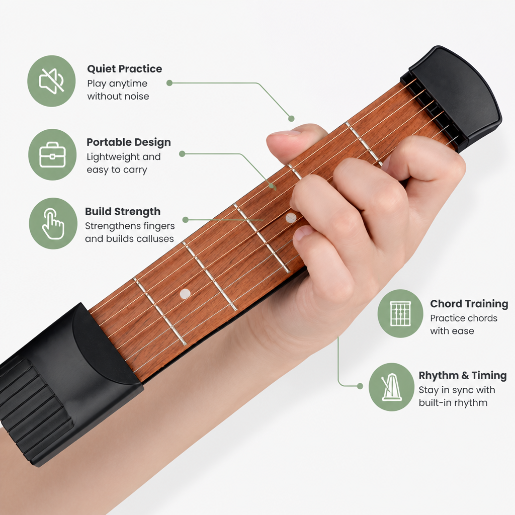 StrumEase™ — Transform Spare Moments into Confident, Quiet Guitar Mastery