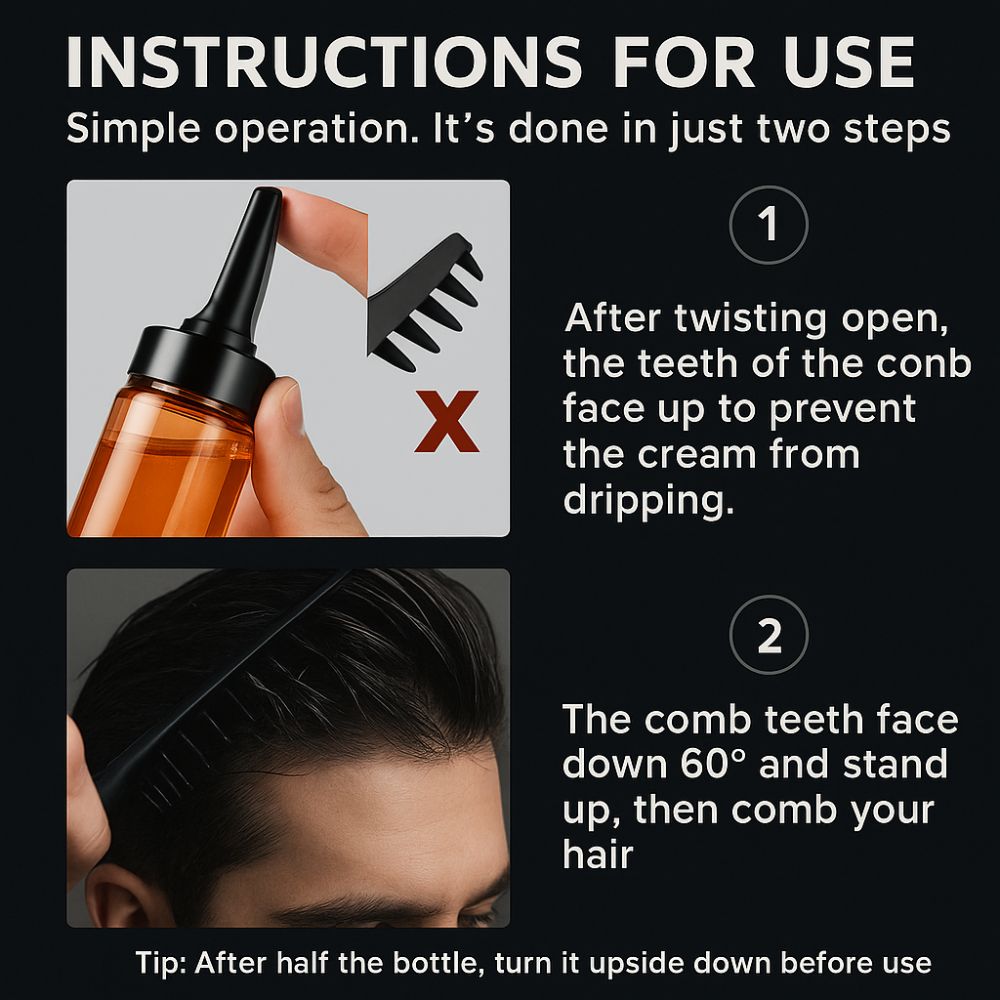 2-in-1 Hair Styling Gel and Comb - Non-Greasy Hold for Stunning Hair