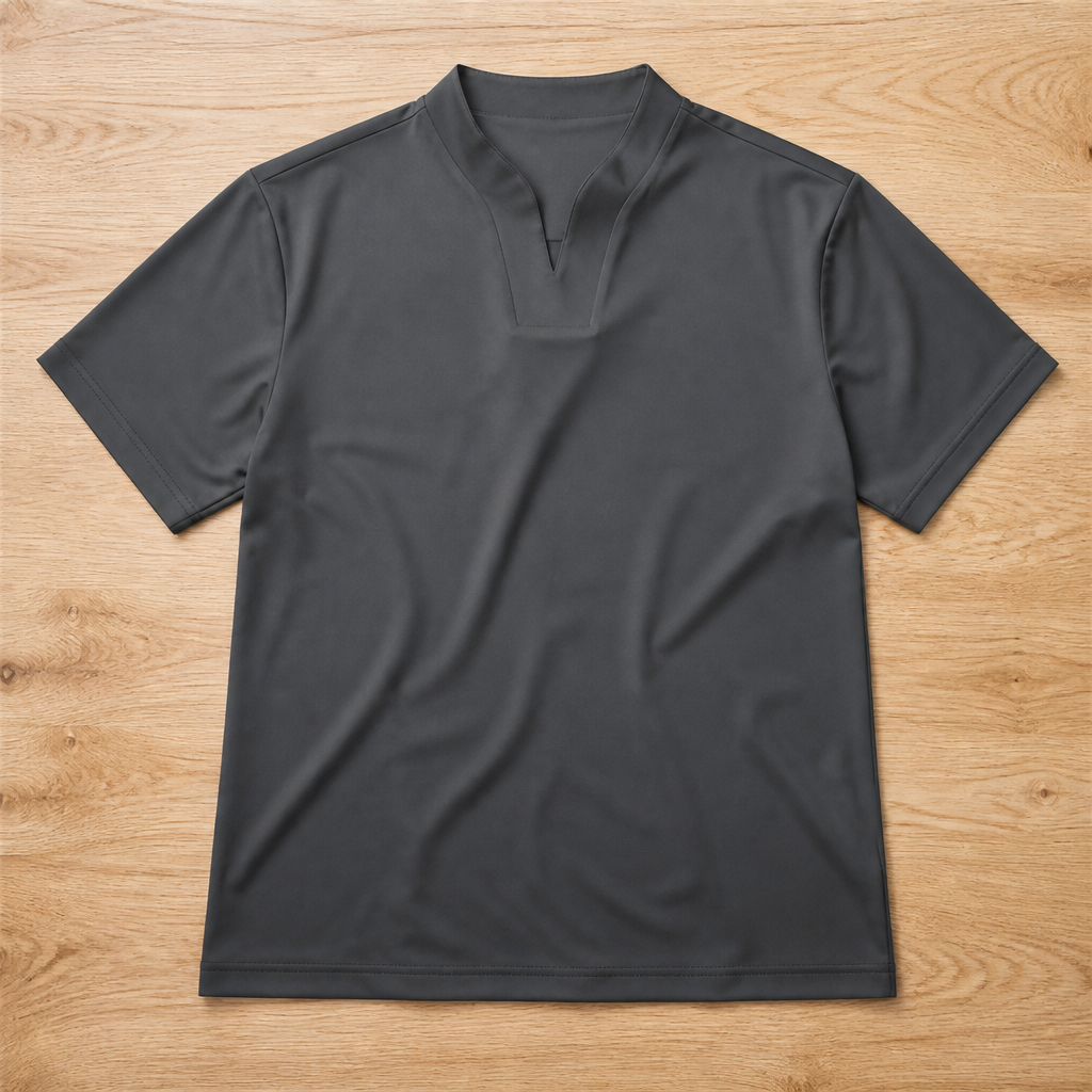 StratoFlex™ – Slim-Fit Performance Tee with Notched Stand Collar