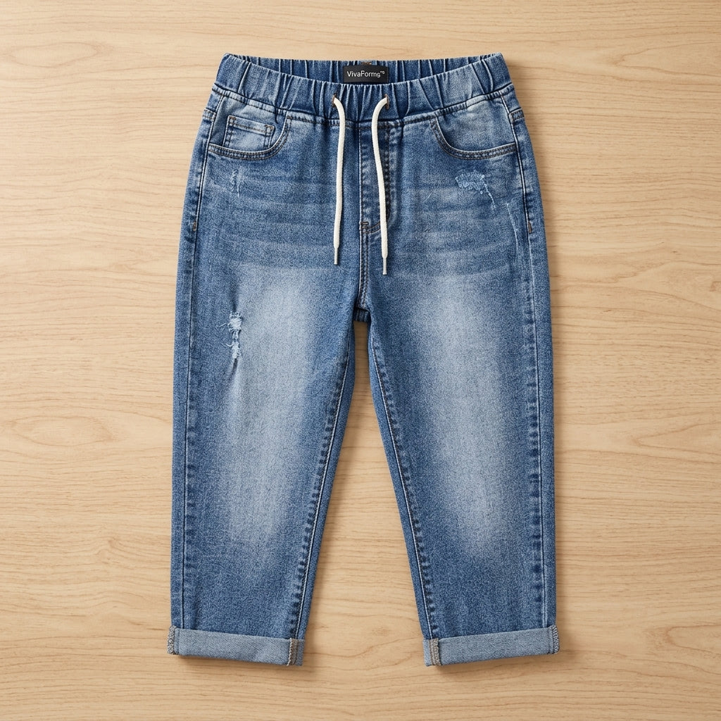 VivaForma™ – Relaxed Pull-On Stretch Jeans with Adjustable Drawstring Waist