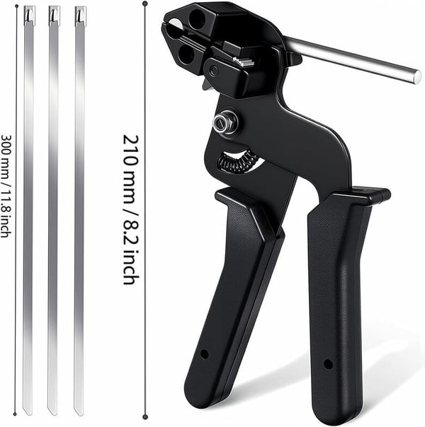 Stainless Steel Cable Tie Gun with Metal Fasteners