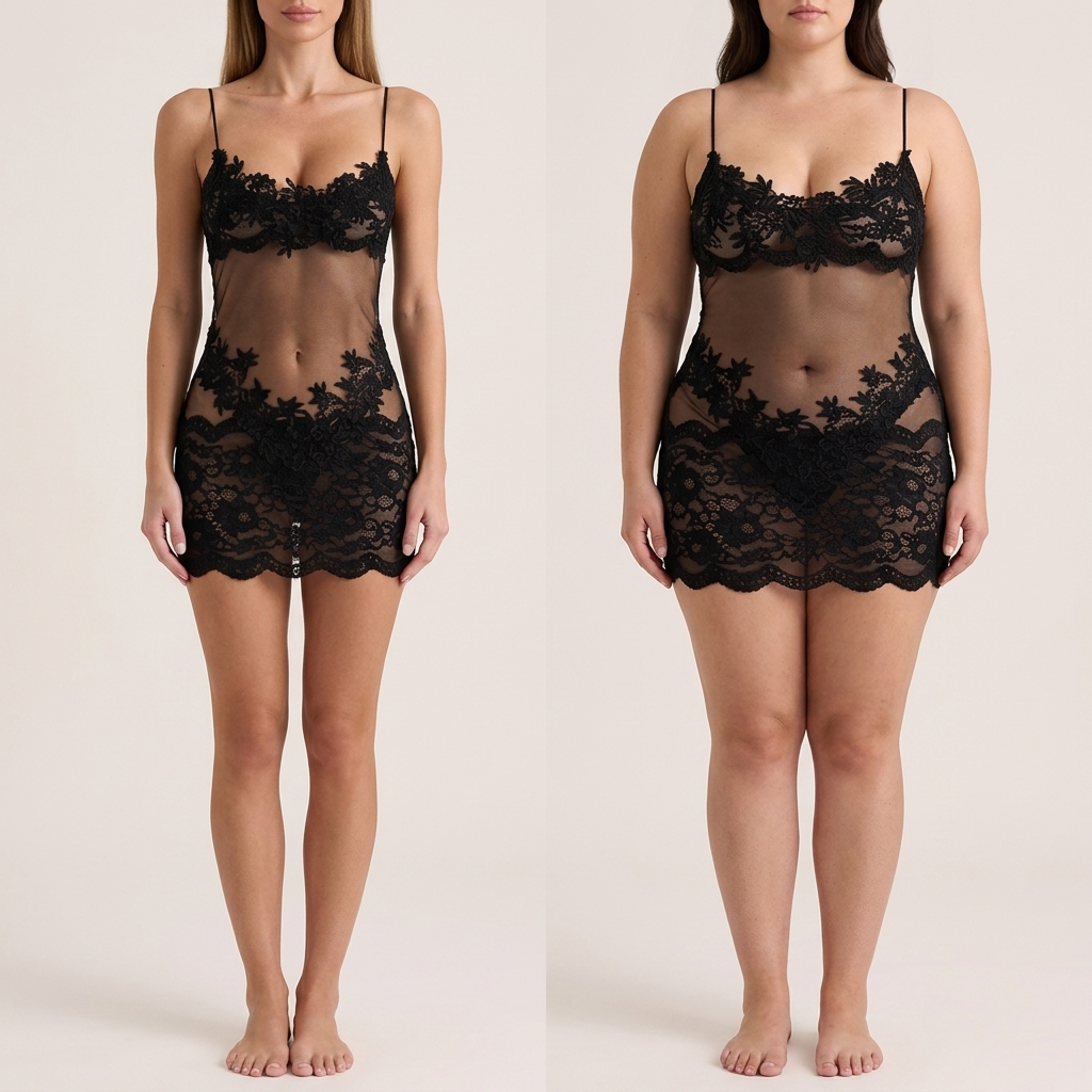Vellora™ Midnight Lace Illusion Dress — Unleash Your Confidence with Feather-Light Elegance