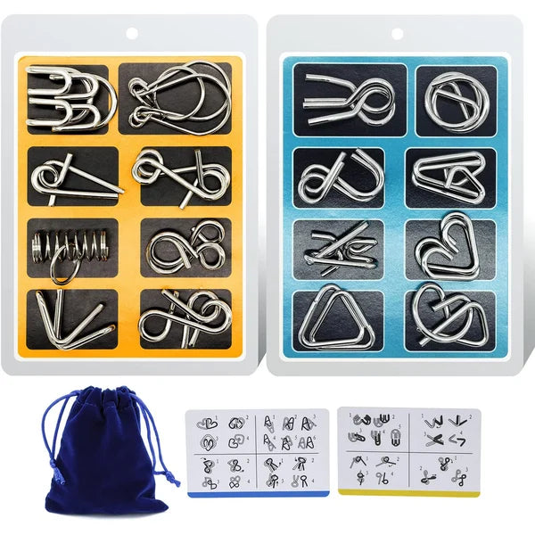 Metal Puzzle Set with 8 Pieces for Puzzle Enthusiasts