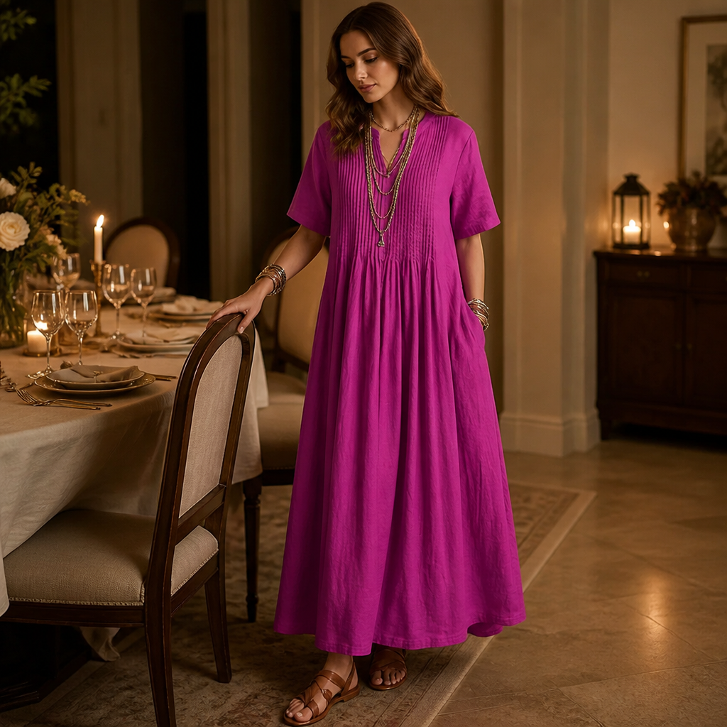 VexaLuxe™ Pleated Dress — Unleash Effortless Grace and All-Day Cool Confidence
