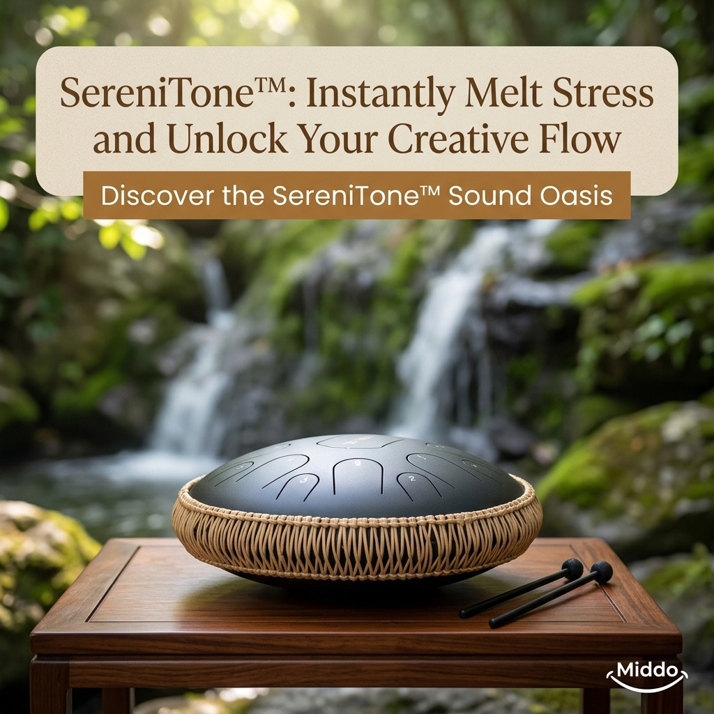 SereniTone™ Steel Tongue Drum — Instantly Melt Stress and Unlock Your Creative Flow