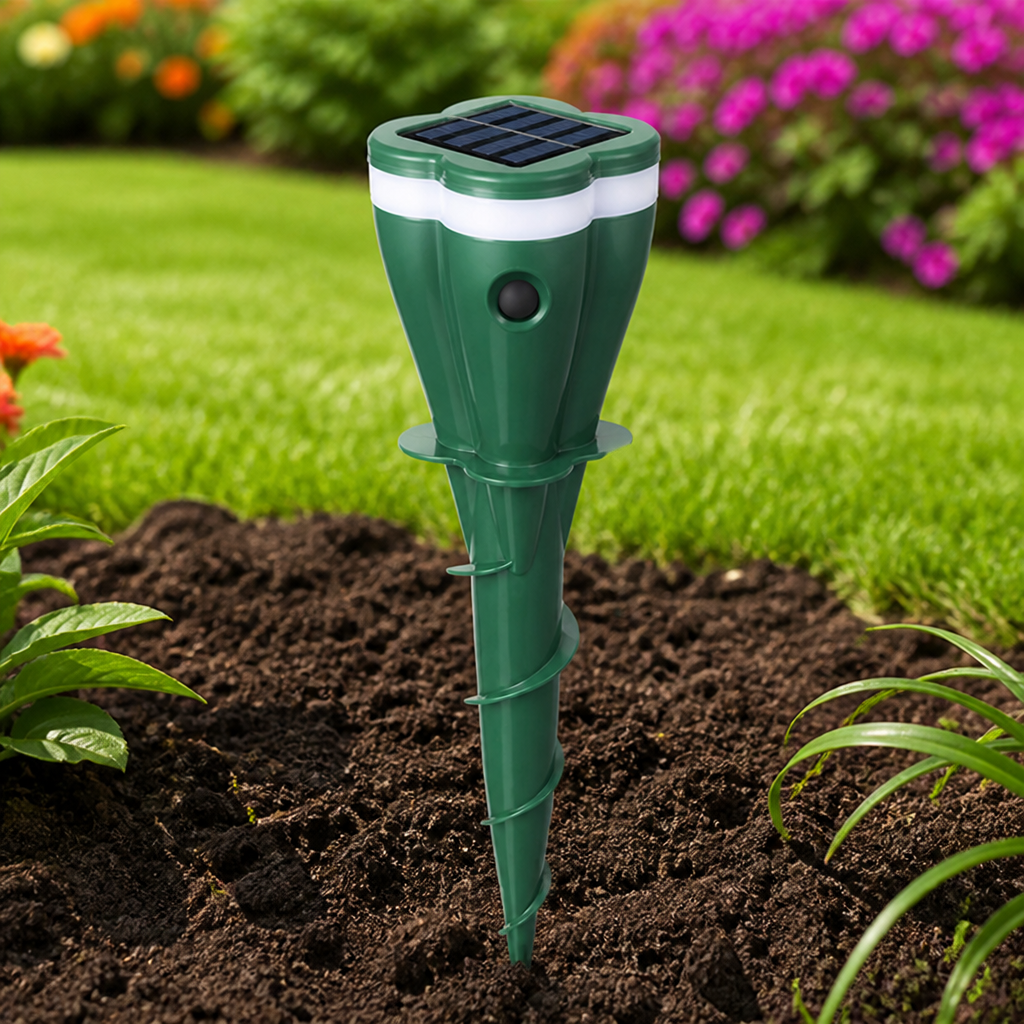 TerraGuard™ — Silent, Solar-Powered Shield That Saves Your Garden from Burrowing Pests