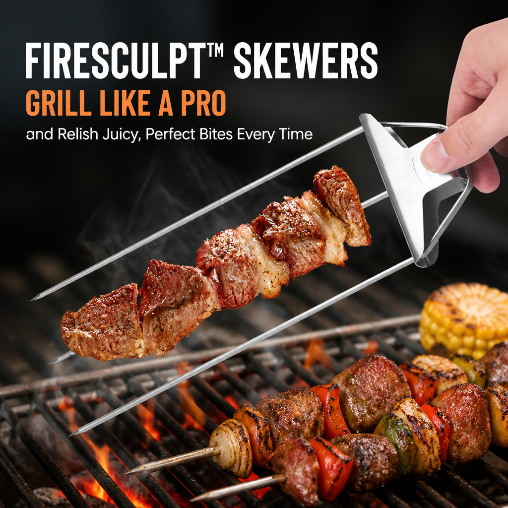 FireSculpt™ Skewers — Grill Like a Pro and Relish Juicy, Perfect Bites Every Time