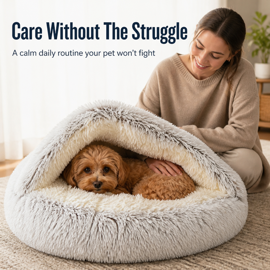SnuggleNest™ — Wrap Your Pet in Cozy Calm for Blissful, Stress-Free Sleep