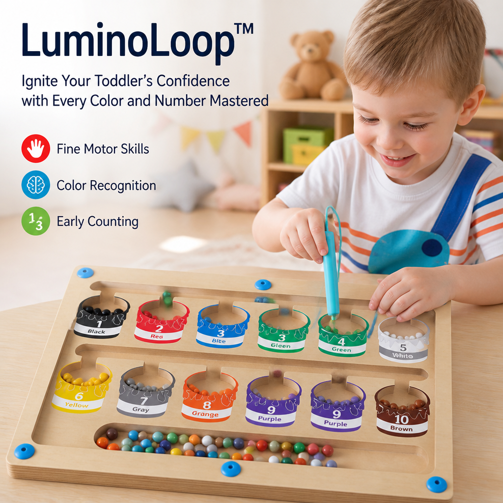 LuminoLoop™ — Ignite Your Toddler’s Confidence with Every Color and Number Mastered