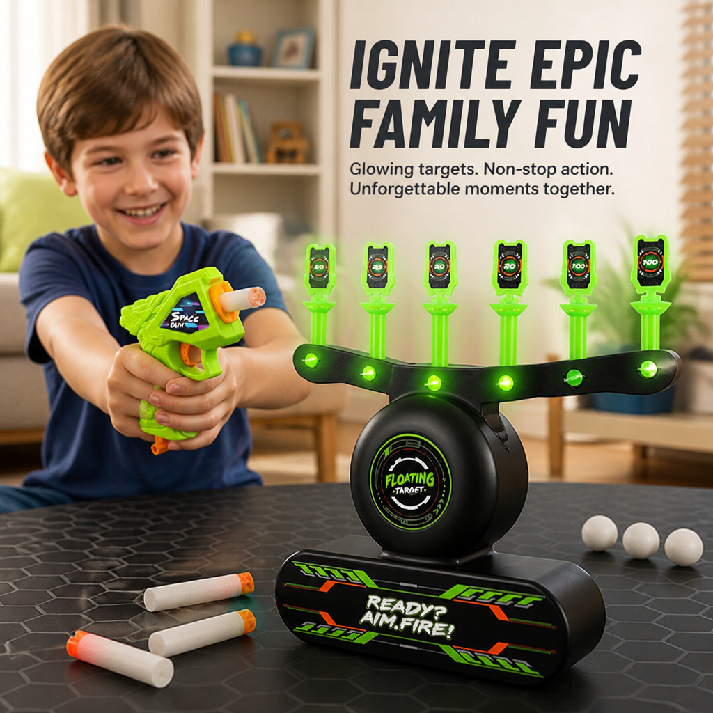 GlimmerShot™ — Ignite Epic Family Fun with Glowing, Floating Target Challenges