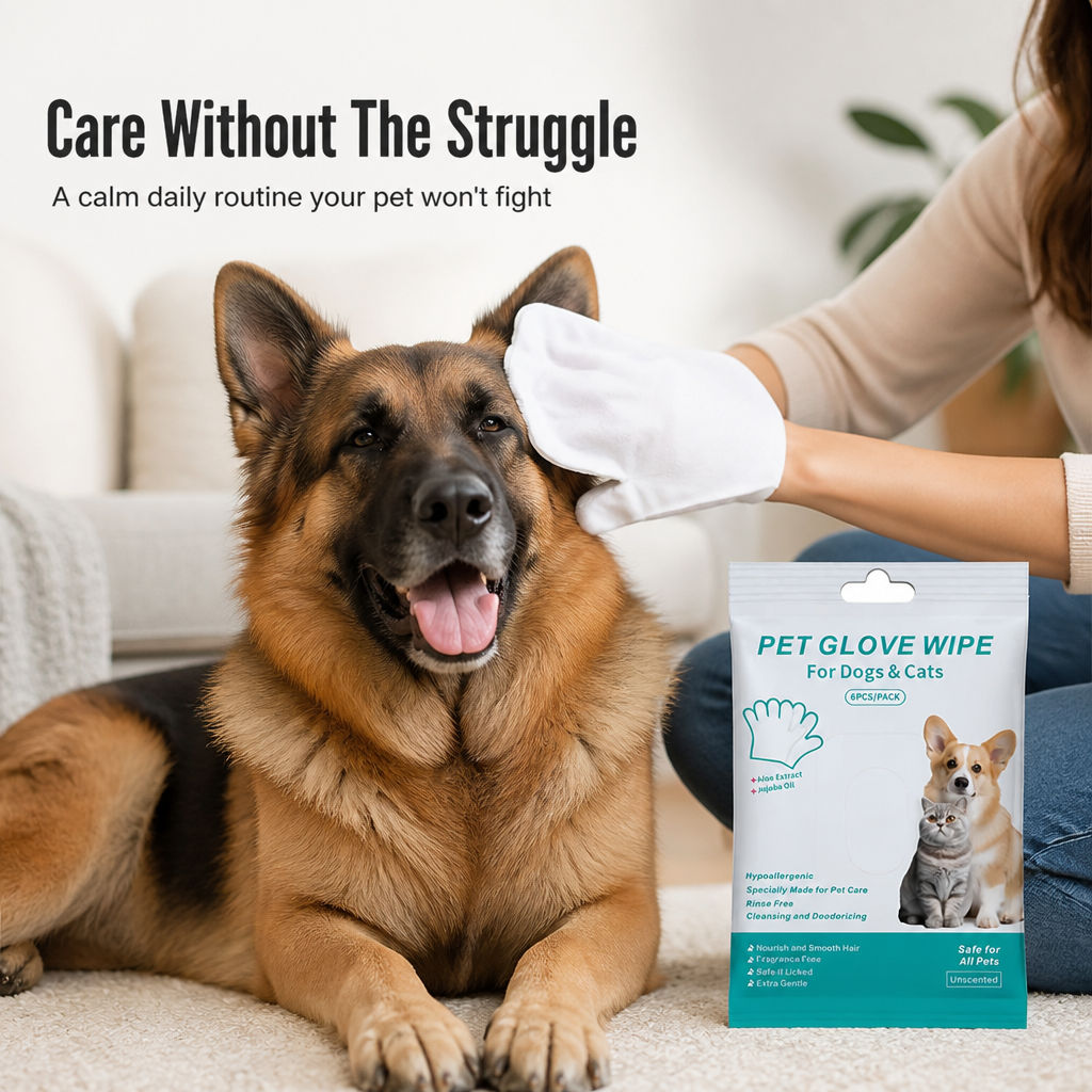 GlidePaw™ Rinse-Free Bath Mitts — Calm Your Dog’s Skin and Spark Instant Freshness Anywhere