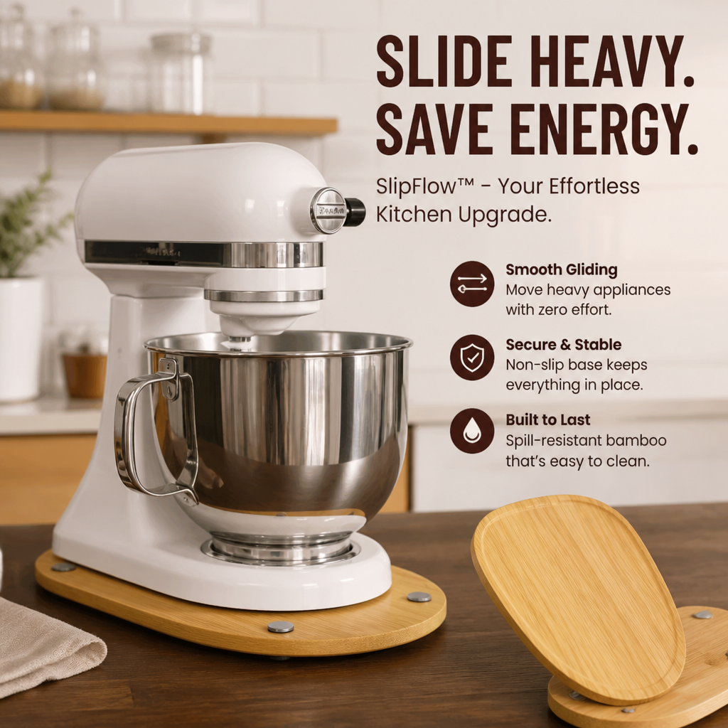SlipFlow™ — Swivel, Slide & Reclaim Your Counter Without Lifting a Thing