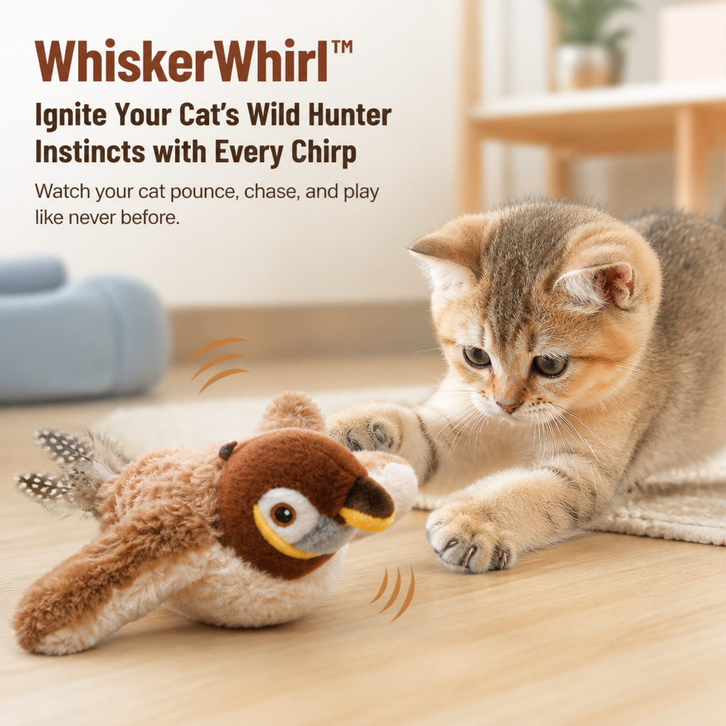 WhiskerWhirl™ — Ignite Your Cat’s Wild Hunter Instincts with Every Chirp