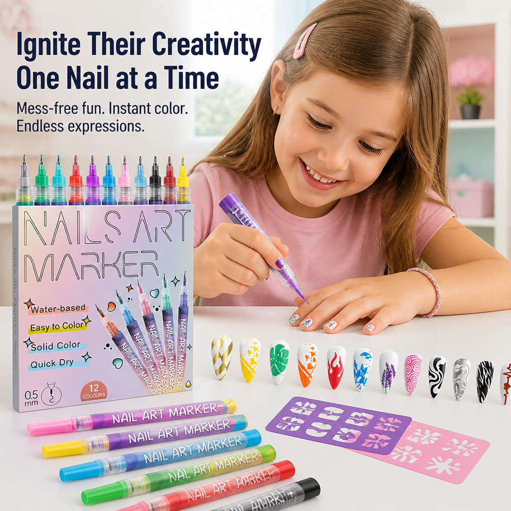 ColorSplash™ Nail Art Pen Set — Ignite Your Child’s Creativity with Instant, Mess-Free Fun