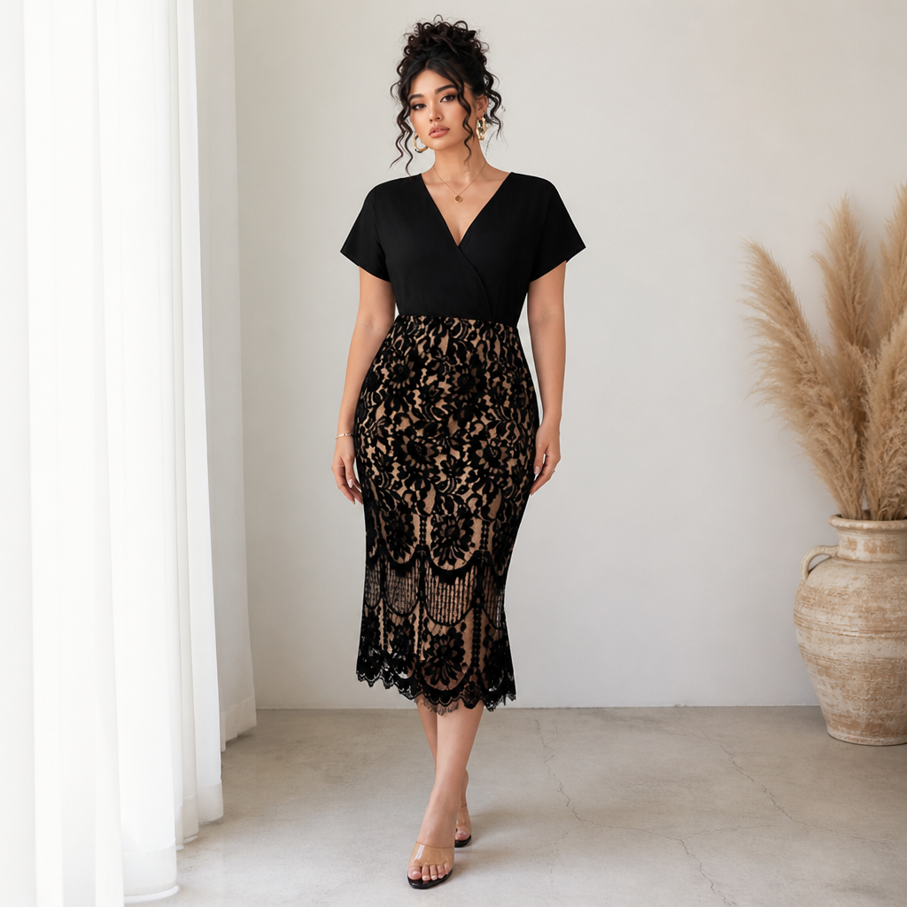 LuminaFleur™ Lace Evening Dress — Unleash Stunning Confidence with Every Curve You Own
