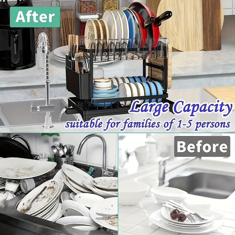 Two-Tier Draining Rack with Drainage System