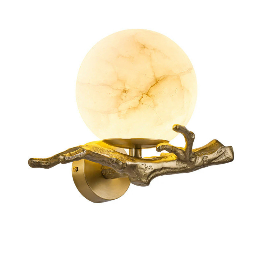 Marble Wall Sconce with Warm LED Illumination