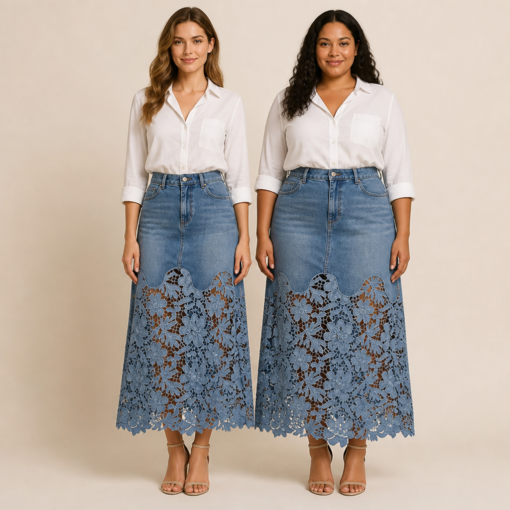 VelaLace™ Denim Skirt — Unleash Your Confidence with Comfort and Allure
