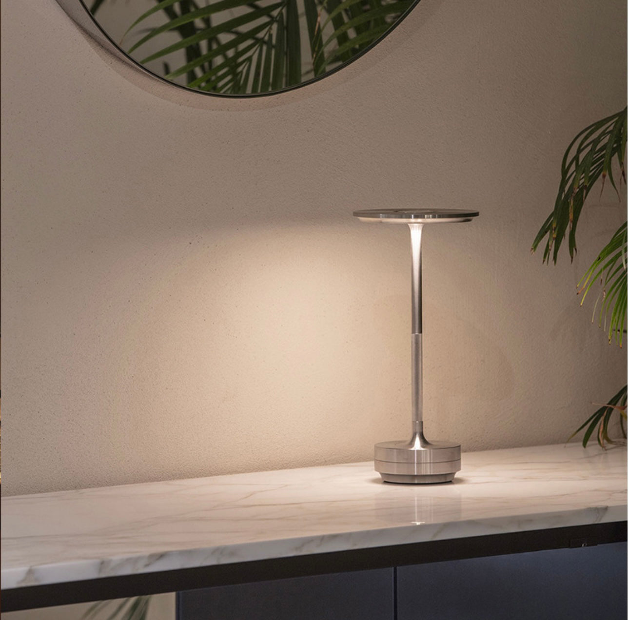 Wireless LED Desk Lamp with Touch Dimmer – Aluminum, IP44