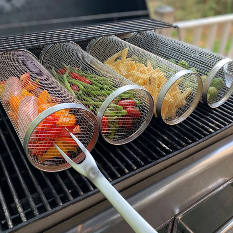 BBQ Cooking Basket | 360° Rotatable | Uniform Heat | Stainless Steel Build | GrillMaster