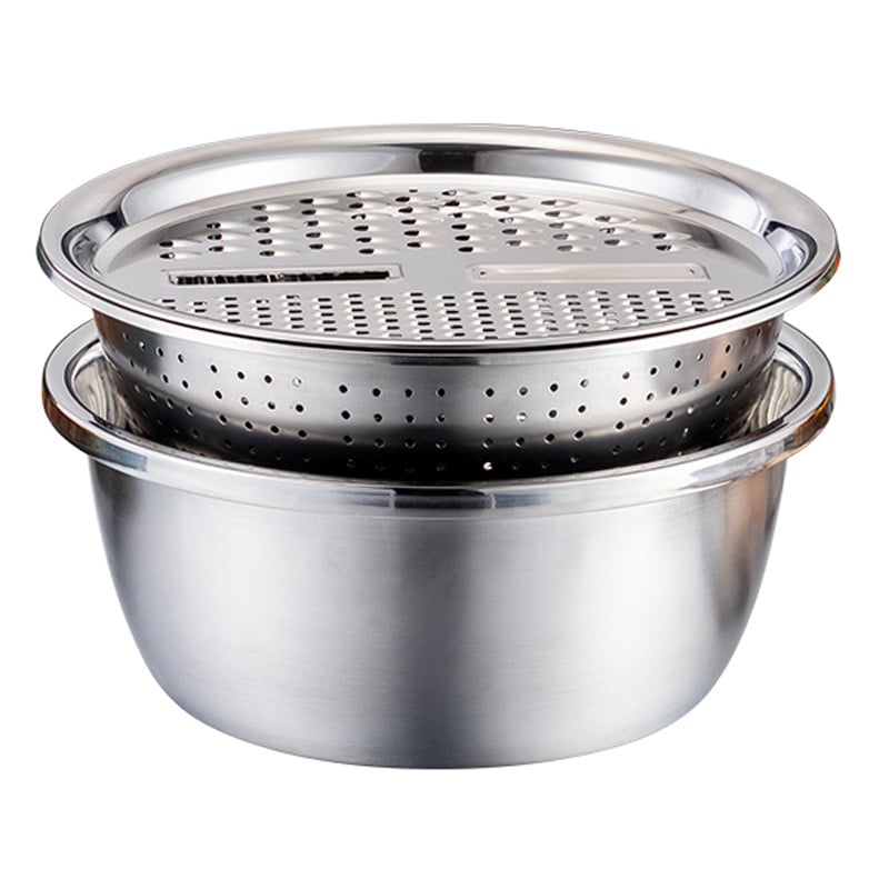 Vegetable Slicer Set with Grater, Strainer, and Mixing Bowl