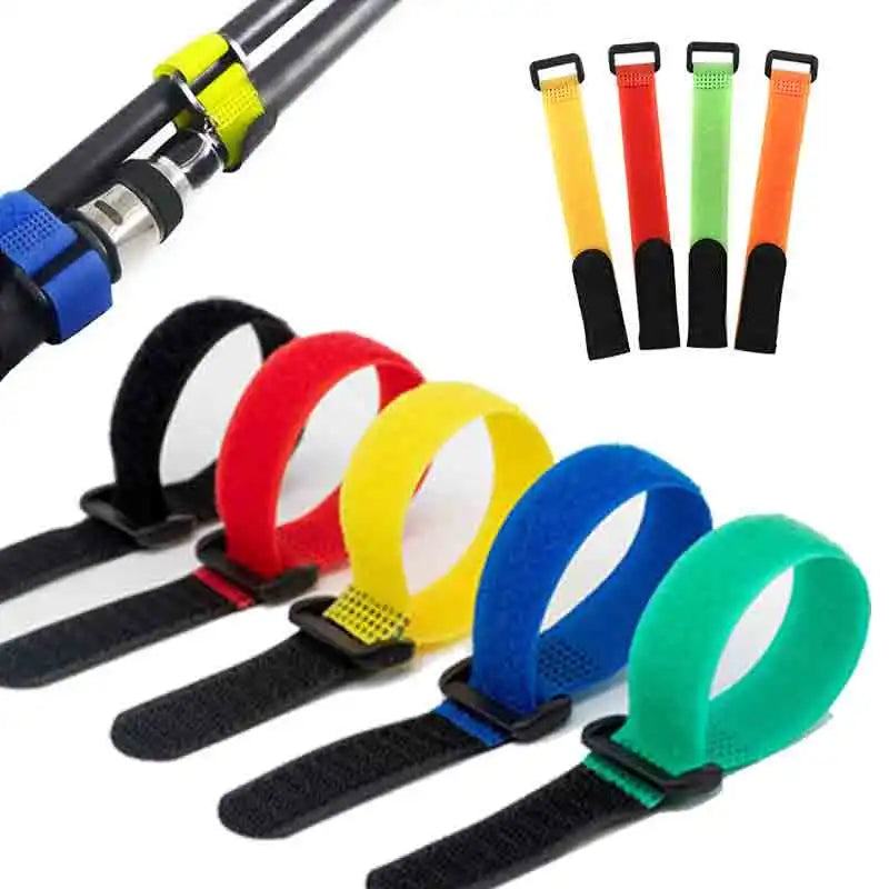 Adjustable Hook and Loop Gear Holders - Set of 10 Fishing Rod Straps