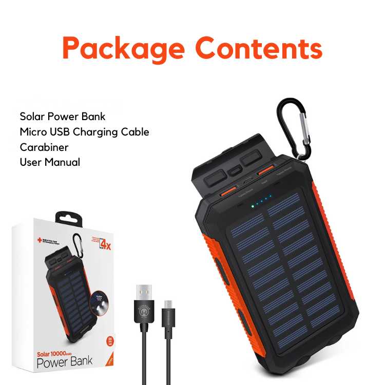 10000mAh Solar Charger for Outdoor Activities and Emergency Situations