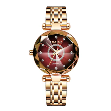 Women's Stainless Steel Watch with Gradient Sunburst Dial by LumaAstra