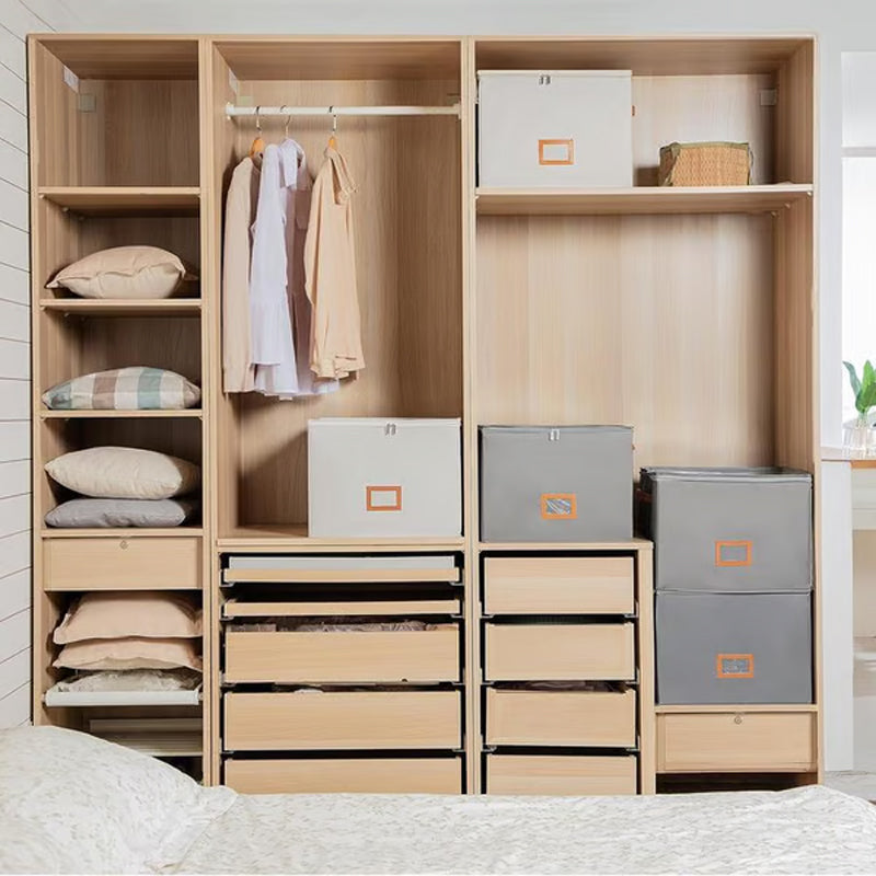 Foldable Fabric Shoe Storage Box with Lid