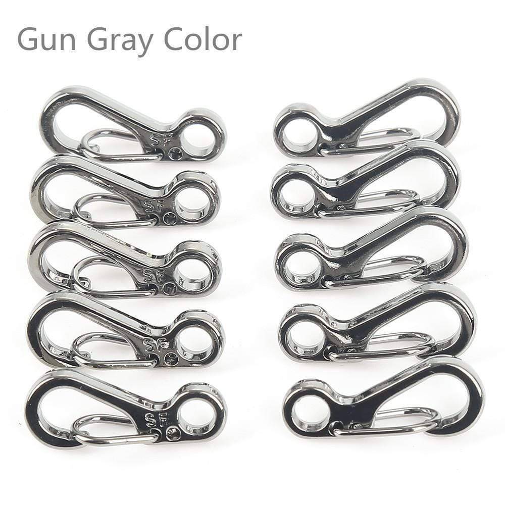 Set of 10 Mini Spring Clasps and Climbing Carabiners for Backpacks