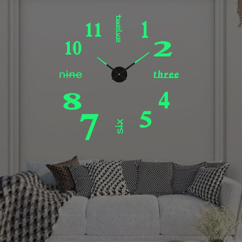 Modern Wall Clock Featuring 3D Raised Numbers Design