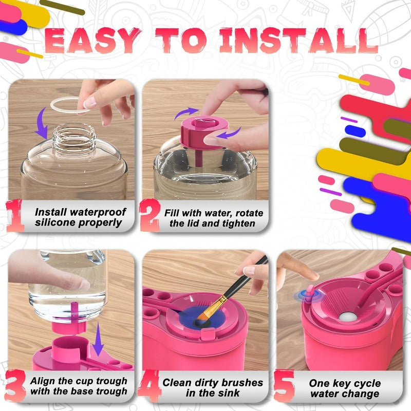 Color Flow Painting Set – Paint Freely with Instant Clean Brushes