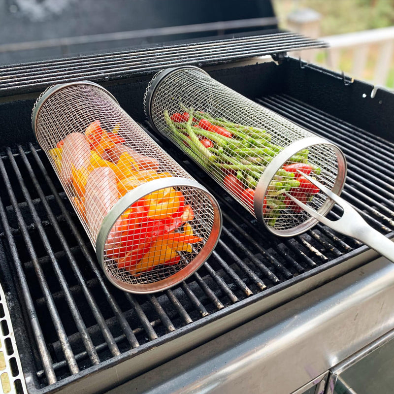BBQ Cooking Basket | 360° Rotatable | Uniform Heat | Stainless Steel Build | GrillMaster