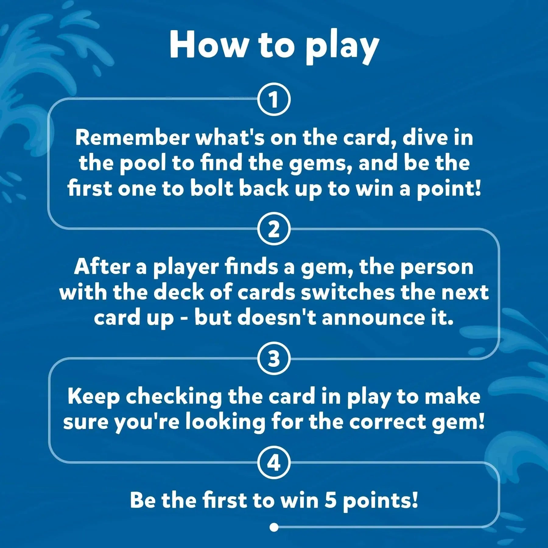 Underwater Pool Treasure Game with Waterproof Gems and Cards