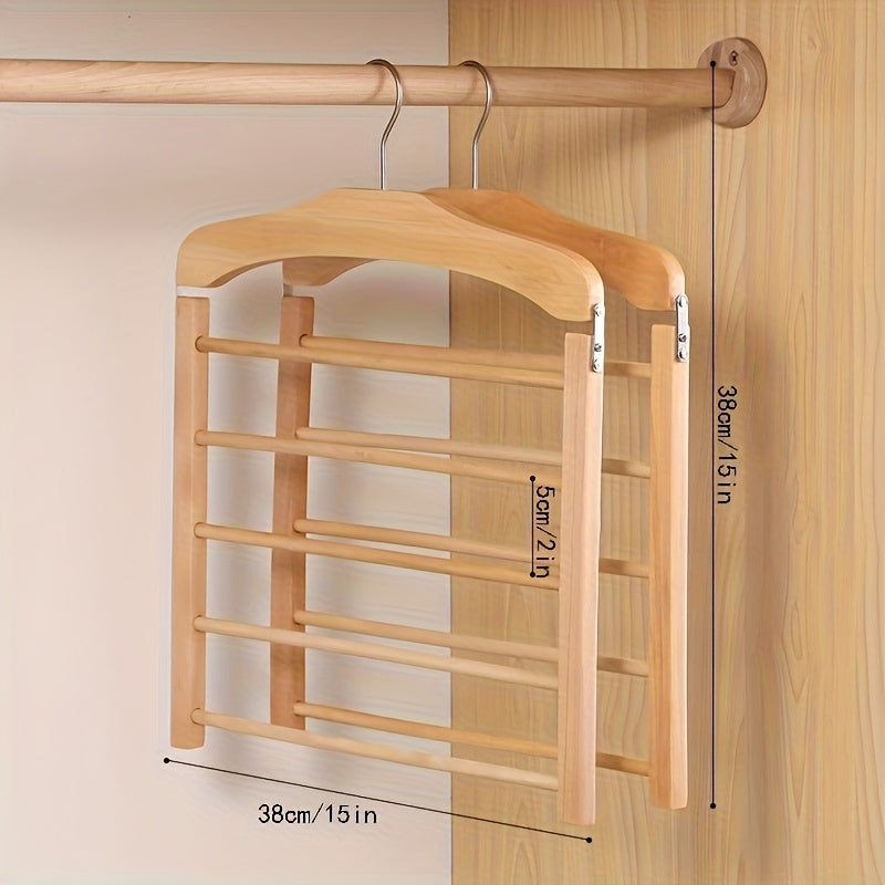 Set of 2 Multi-Layer Wooden Trouser Hangers