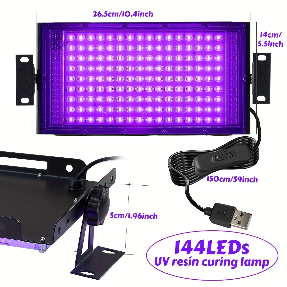UV Resin Curing Lamp with 96/144 LEDs