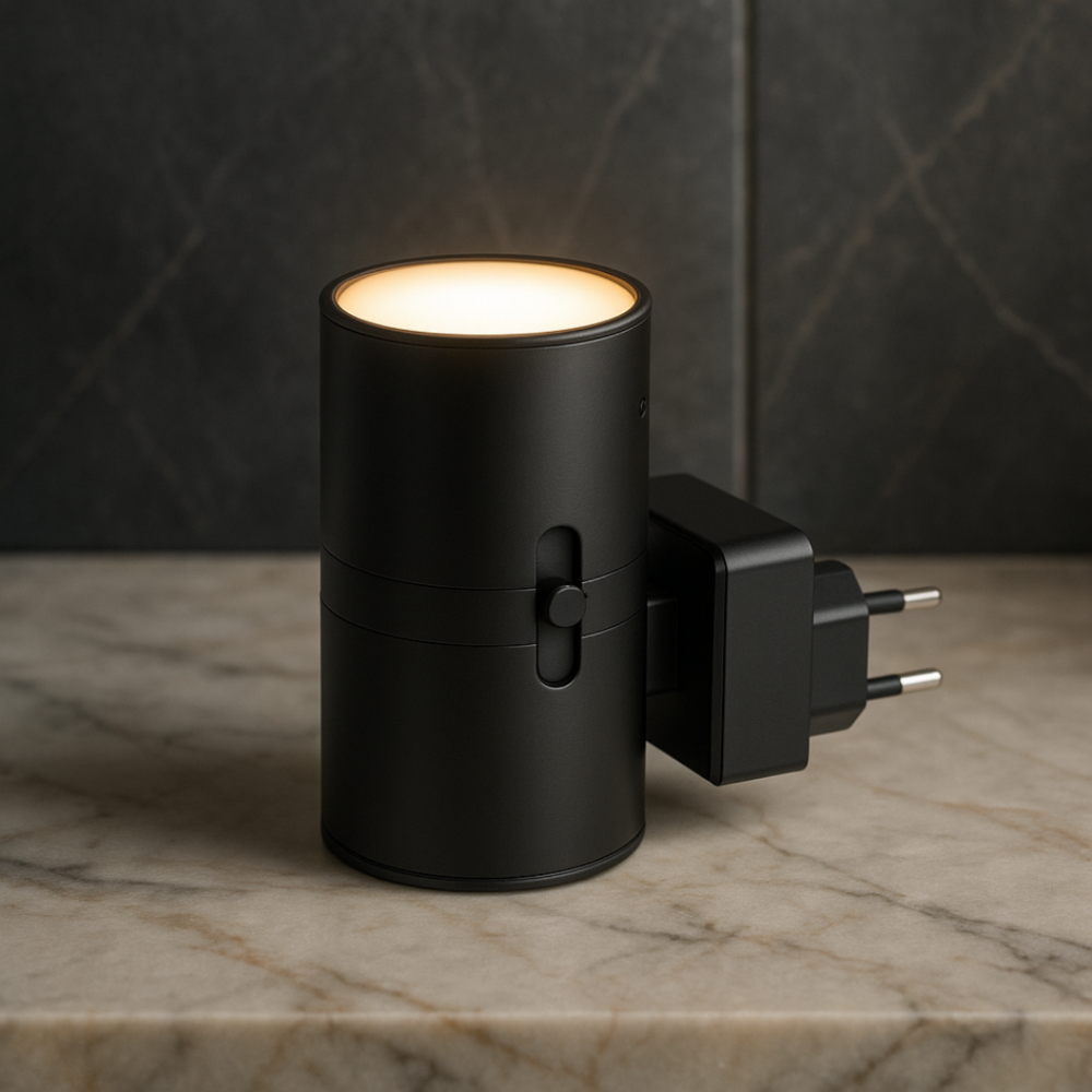 Adjustable LED Night Lamp Plug-in with Rotary Dial – Soft White Glow