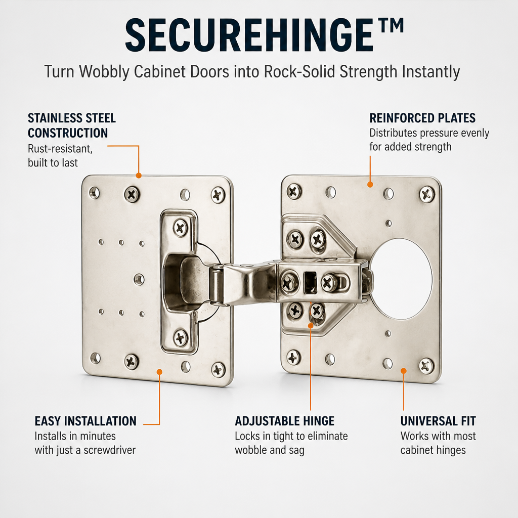 SecureHinge™ — Turn Wobbly Cabinet Doors into Rock-Solid Strength Instantly