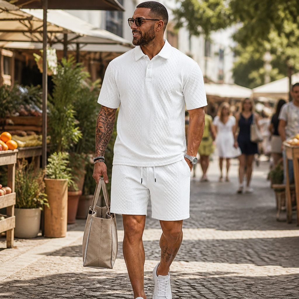 VeroLuxe™ Men’s Diamond Pattern Suit — Stay Cool, Sharp, and Unstoppable All Day Long