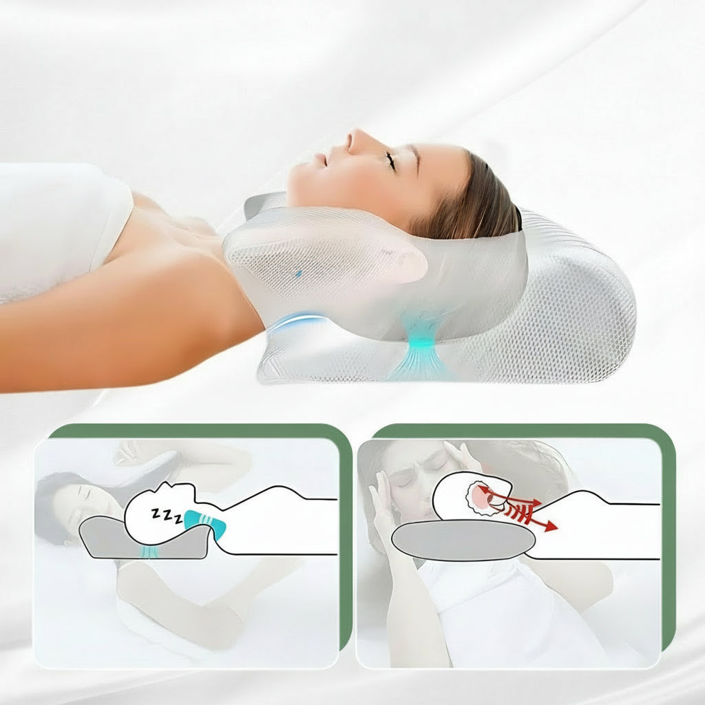 Supportive Memory Foam Pillow for Neck and Back Pain Relief – Ergonomic Design for Improved Sleep