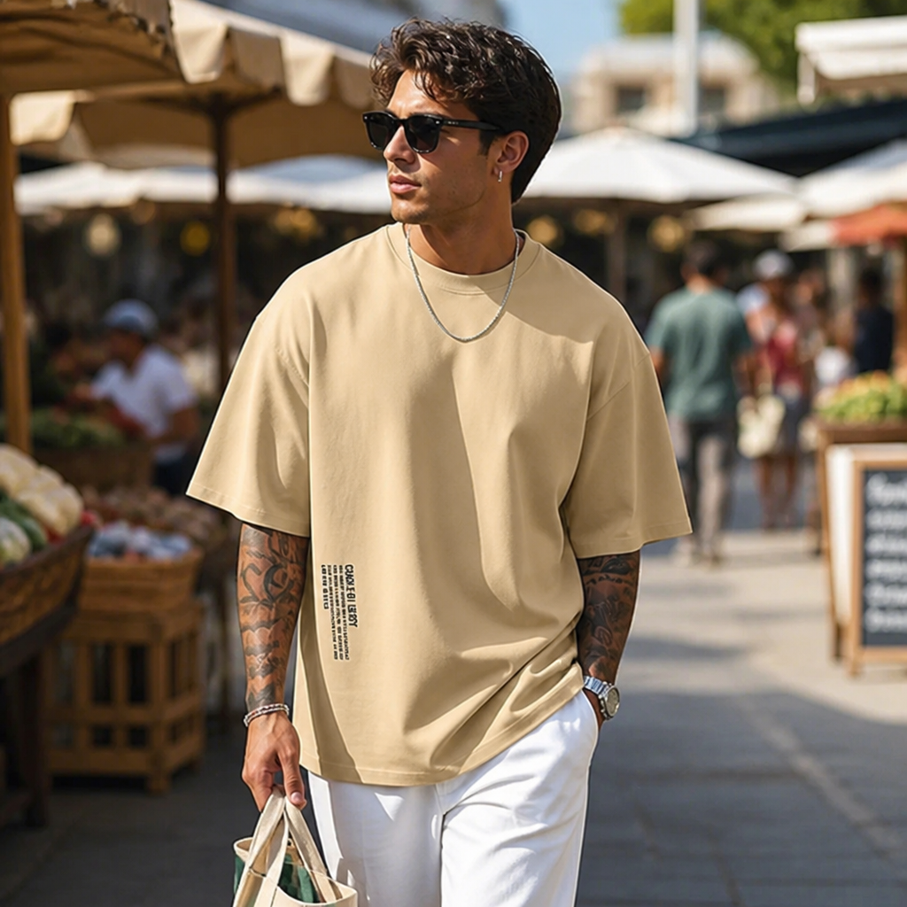 Vanguard™ – Relaxed Oversized Tee with Signature Script Detailing