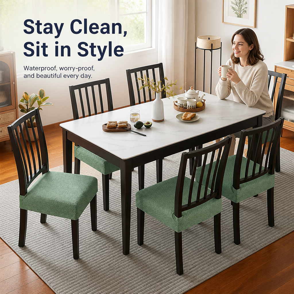 AquaGuard™ Woven Chair Covers — Slip-Resistant Comfort with Unstoppable Waterproof Protection